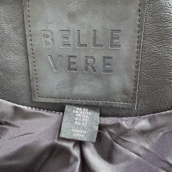 Studded Black  faux Leather Jacket - Picture 6 of 8